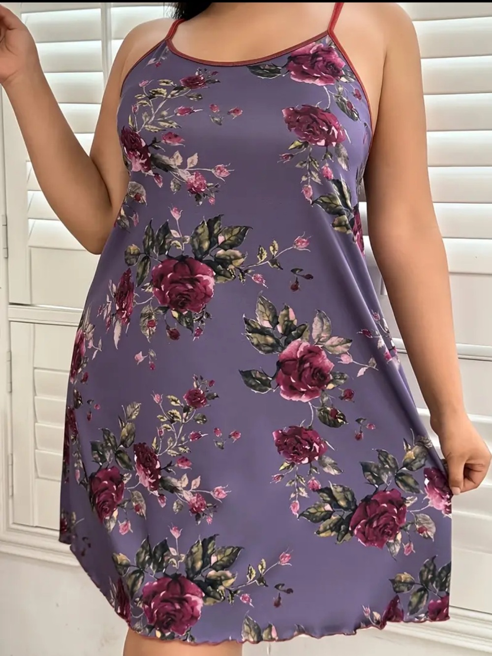Violet, Floral Rose, Night Slip - Picture 3 of 5